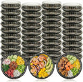 10 Inch Catering Trays with Lids, Round, Plastic, 30 Pack