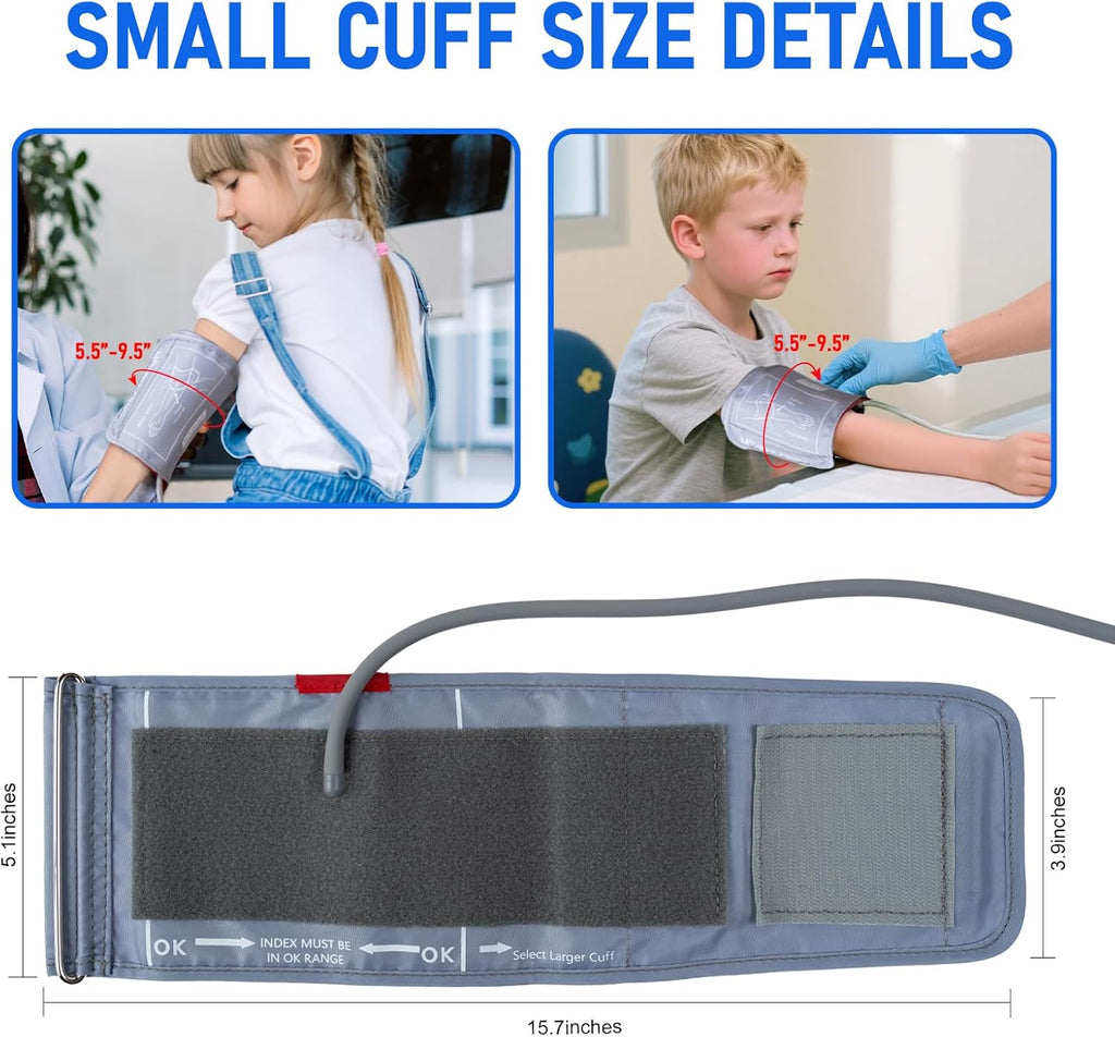 Small Blood Pressure Cuff for Kids, Slim Arm, Compatible with Most Monitors, ARM Blood Pressure Replacement Cuff with