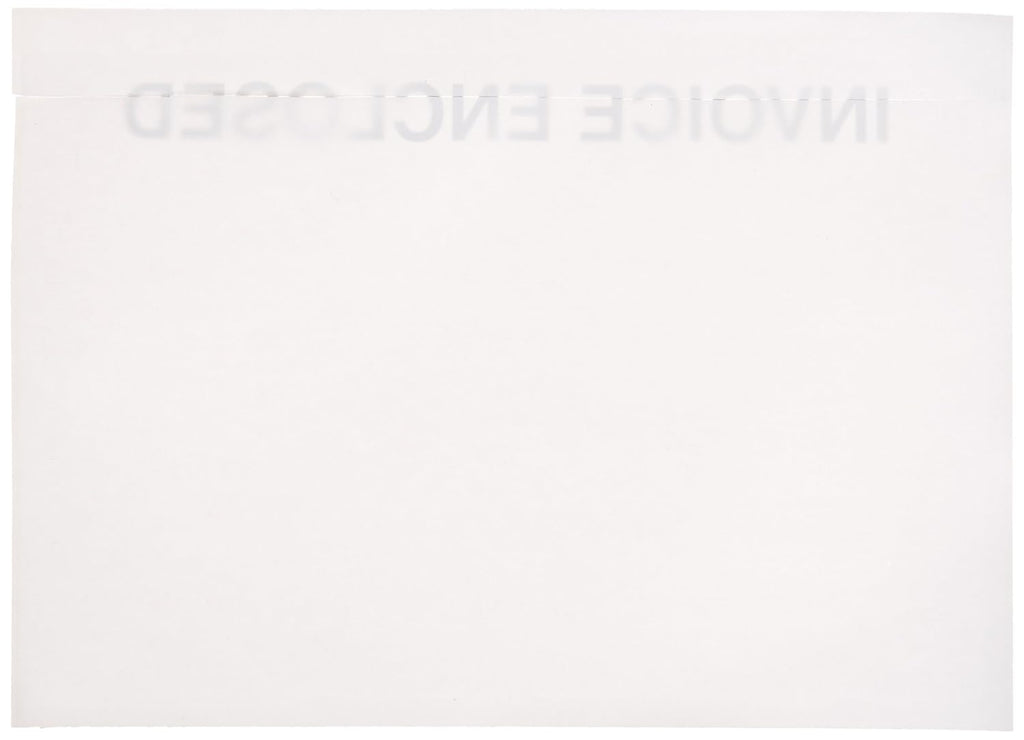 PL481 Poly Face Envelope, Legend"Invoice Enclosed", 7" Length x 5" Width, 2 mil Thick, Black on Clear (Case of 1000)