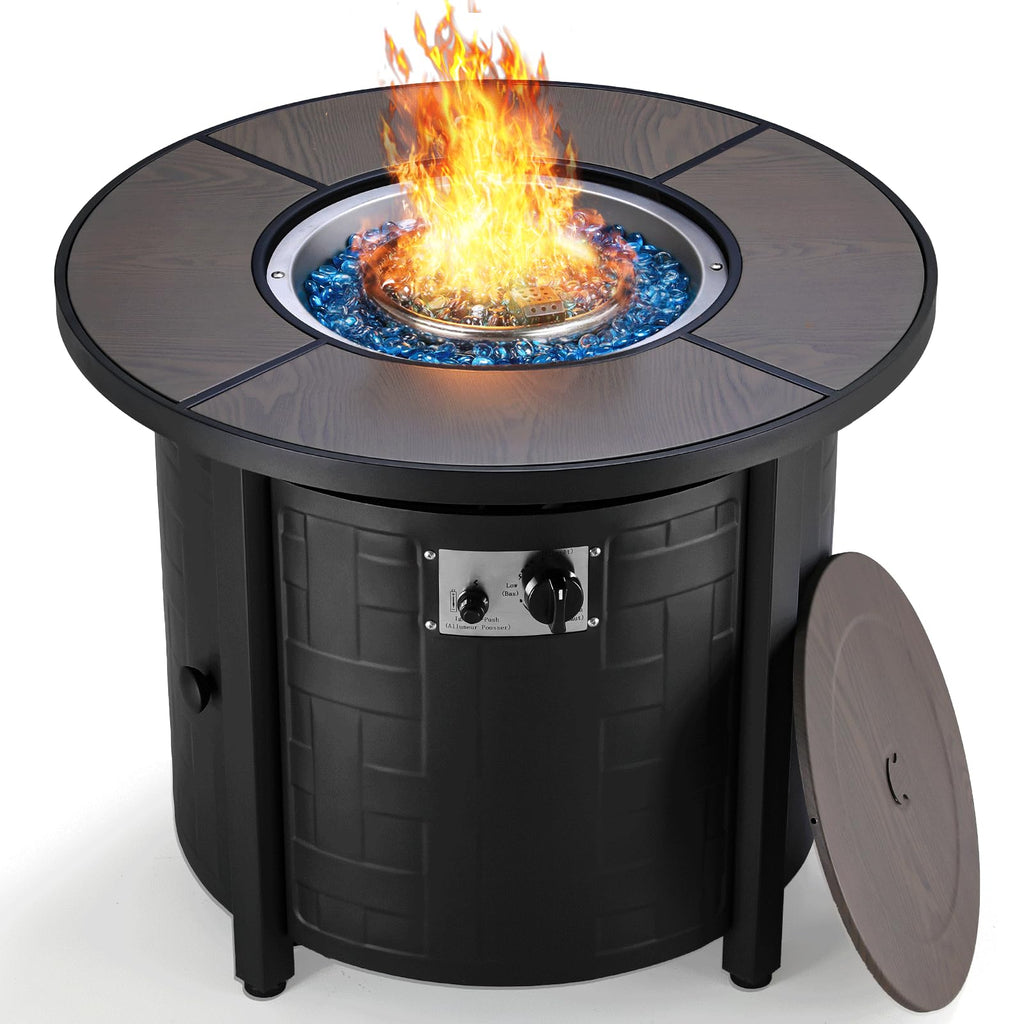 30-Inch Round Propane Fire Pit Table, 50,000 BTU