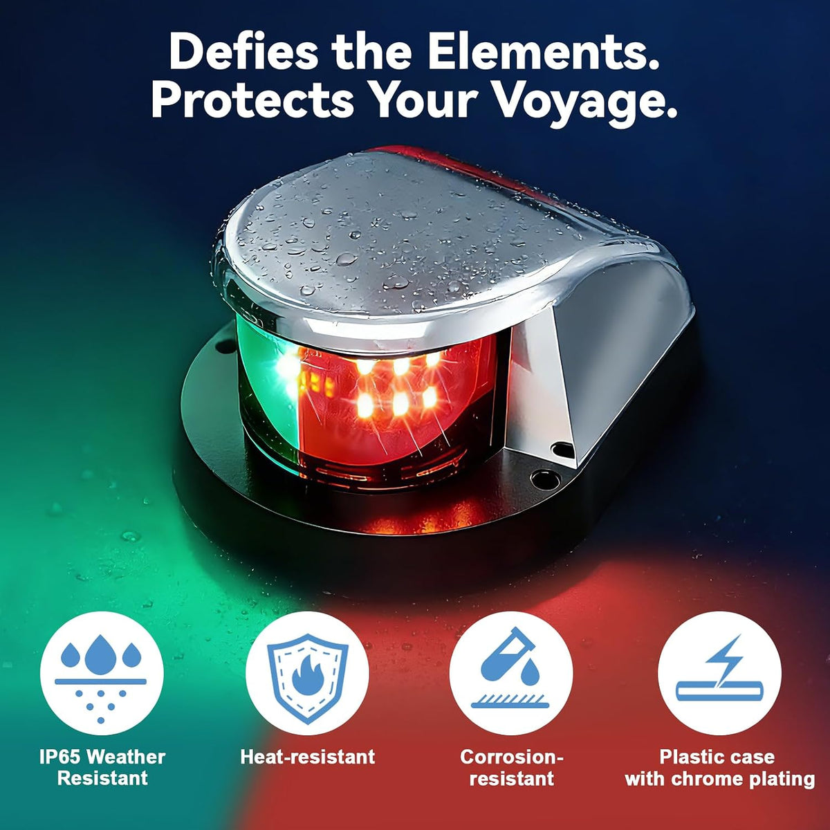 Boat Light, Lights for Boat, Navigation Lights, Red Green LED 12V 1 Pack