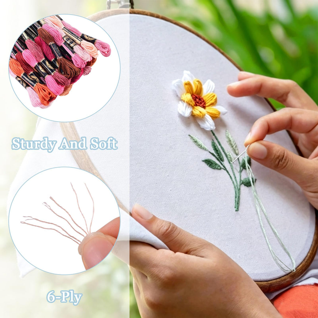 24 Skeins Embroidery Floss Thread 1mm Cross Stitch Thread
