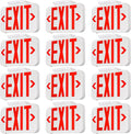 12-Pack Red Letter LED Exit Sign with Battery Backup, White