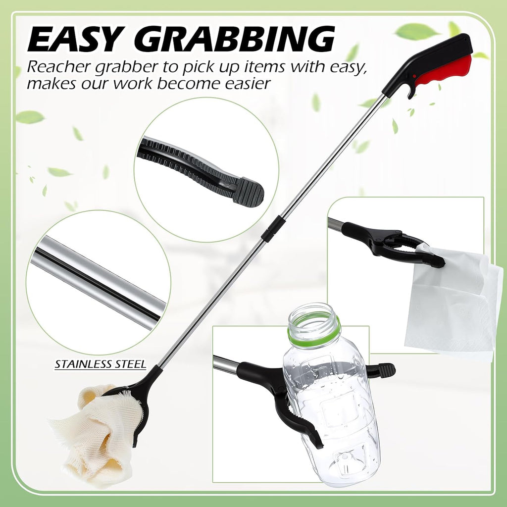 12 Pcs 32.7" Commercial Grabber Reacher Tool Bulk, Foldable Long Handle Trash Picker for Elderly, Lightweight Handy