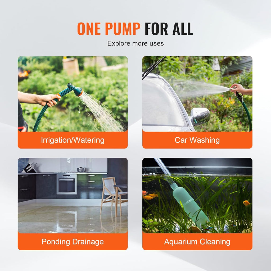 Water Transfer Pump 12V, Battery Powered Utility Pump 360 GPH, 1/10HP Portable Electric Water Pump with Switch, 6 ft