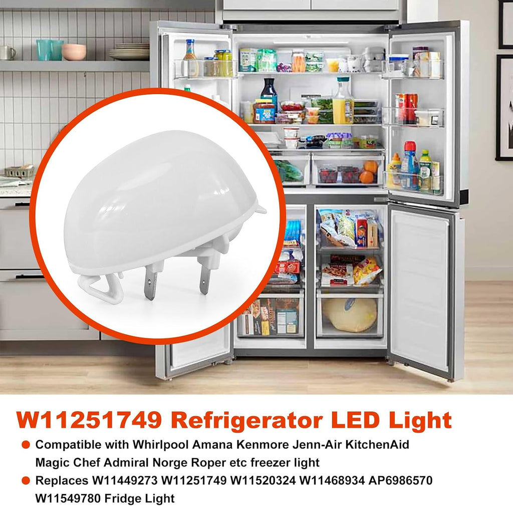 W11251749 W11602886 Freezer Light Bulb Replacement for Whirlpool Kenmore Amana Refrigerator WRs315sdhz08 WRS315sdhz05 Freezer Light Bulb