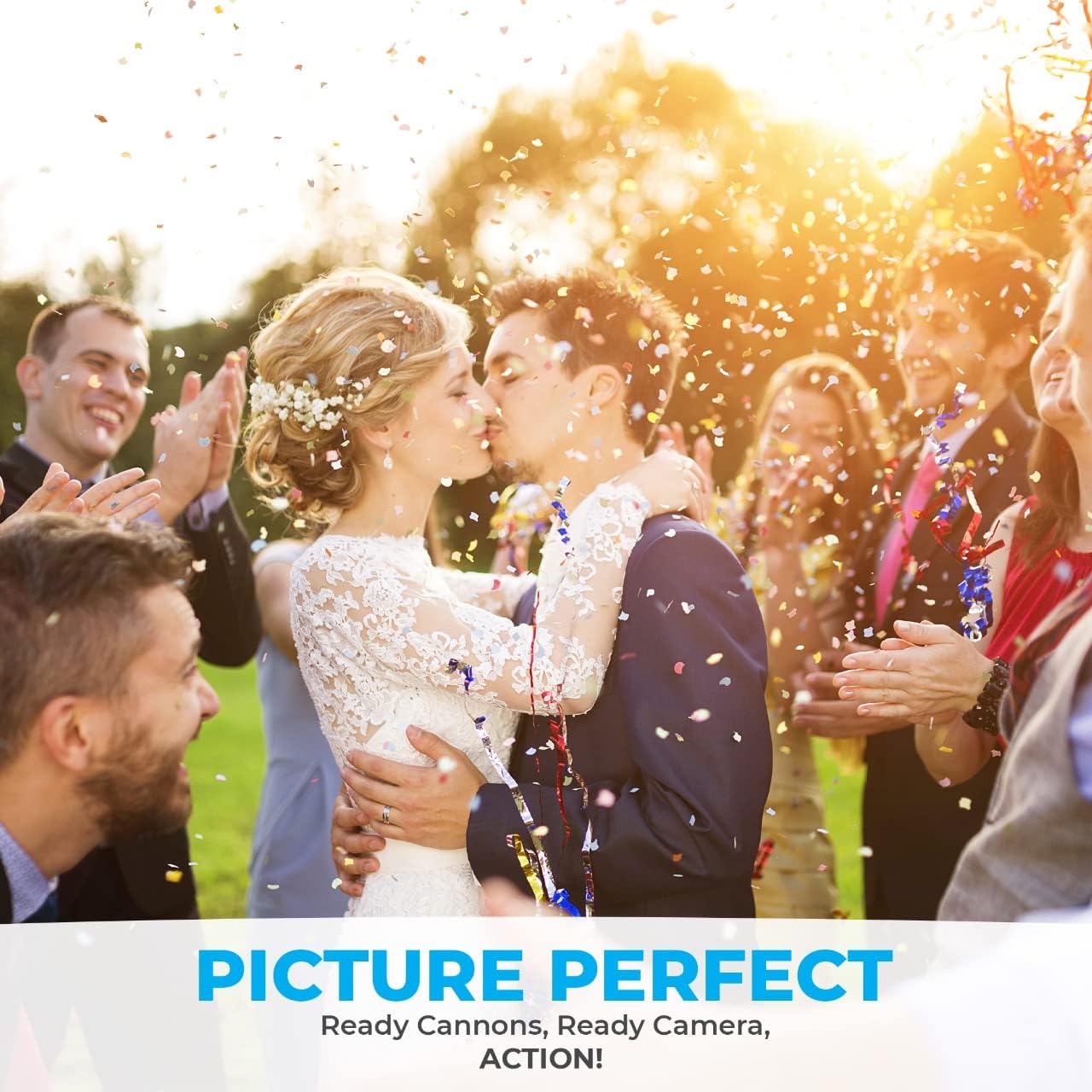16" GOLD Confetti Poppers [6 Pack] BIODEGRADABLE GOLD Confetti Cannon, Rose Gold Compressed Air Party Poppers, Loud Pop