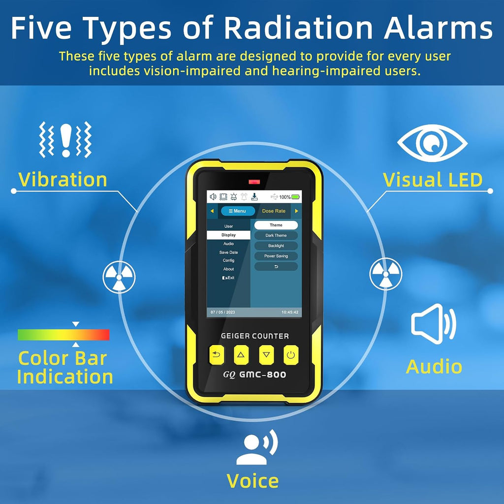 Nuclear Radiation Detector GQ GMC-800 Geiger Counter USA Design Product US National Standard Large Color LCD Display