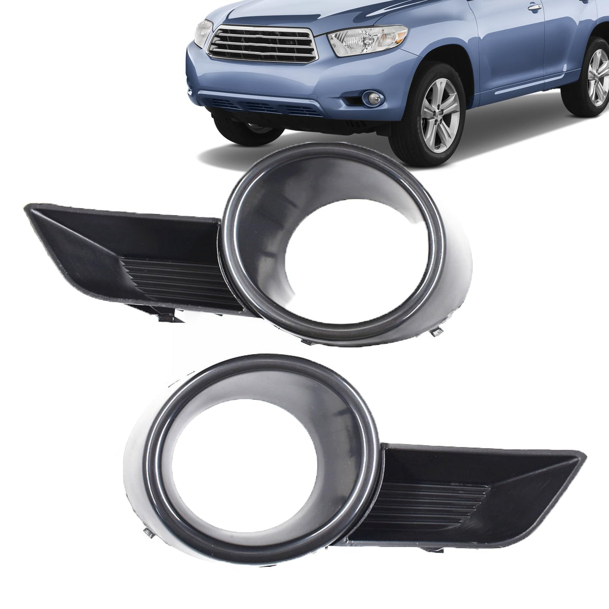 munirater Fog Light Covers Grilles Replacement for Highlander 2008-2010