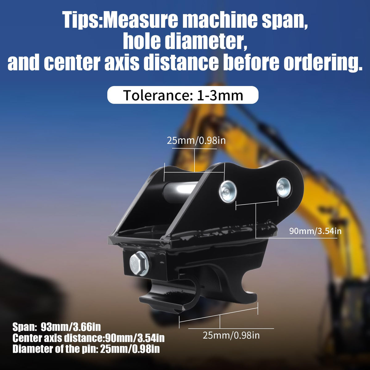 Quick Coupler for 0.8-3 Ton Mini Excavators, Mechanical Quick Hitch