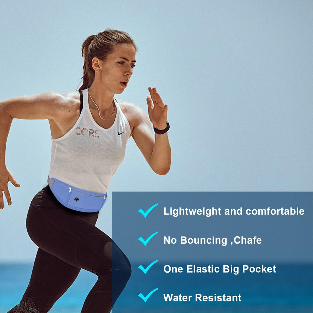 Slim Running Belt for Women Men,Runners Fanny Pack Phone Holder,Money Belt,Running Gear Accessories,with 3