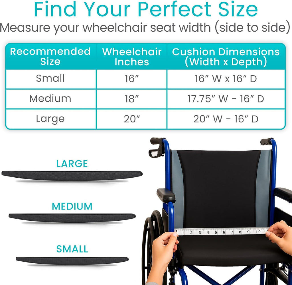 Solid Wheelchair Seat Insert – Firm Non-Slip Water Resistant Wipe Clean, Sturdy Wheel Chair Cushion Board