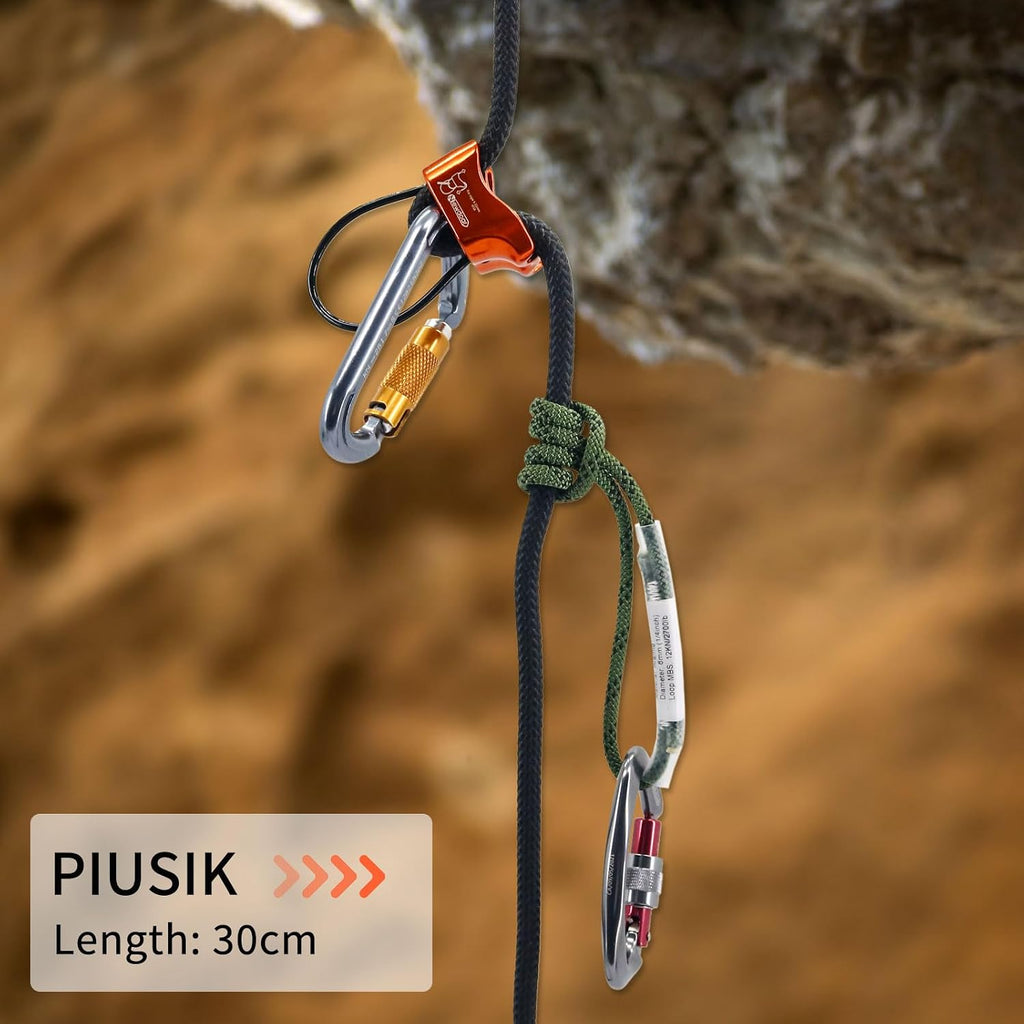 6mm (1/4") Prusik Cord Pre-Sewn 12KN/2700lb Aramid Auto Block Cord High Strength Prusik Arborist Rope for Outdoor