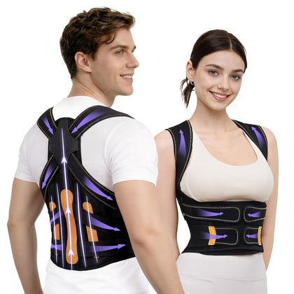 Posture Corrector for Women and Men, 5x Enhanced Support Back Brace, Large