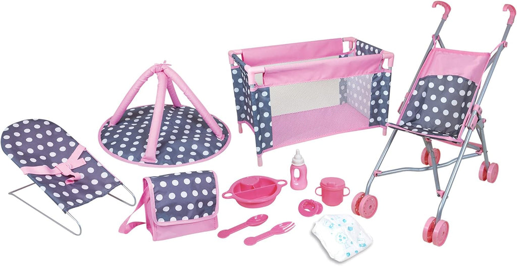 5 Piece Doll Deluxe Nursery Play Set with Accessories