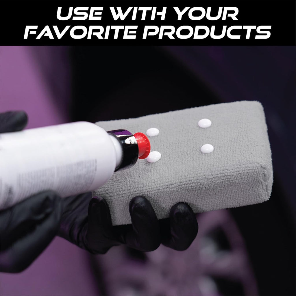 Microfiber Applicator Pads for Cars, 3 Inch x 5 Inch, 6 Pack | Polishing Pad for Applying Car Wax, Tire Shine