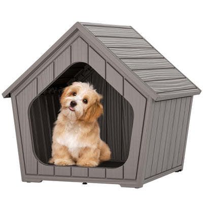 Indoor Outdoor Small Dog House - Weatherproof for Small Dogs, Sturdy Pet Kennel Shelter for Indoor Living Room &