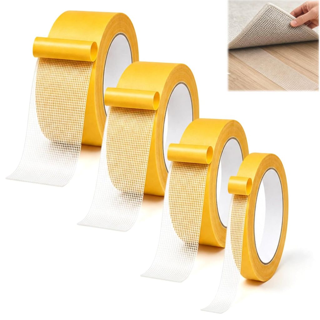 Grid Double-Sided Tape Heavy Duty,Strong Adhesive Mesh Mounting Tape-4Rolls