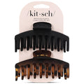 Large Hair Clips For Women - Black & Tortoise, 2pcs | Durable Recycled Plastic Claw Clips for Styling & Updos –