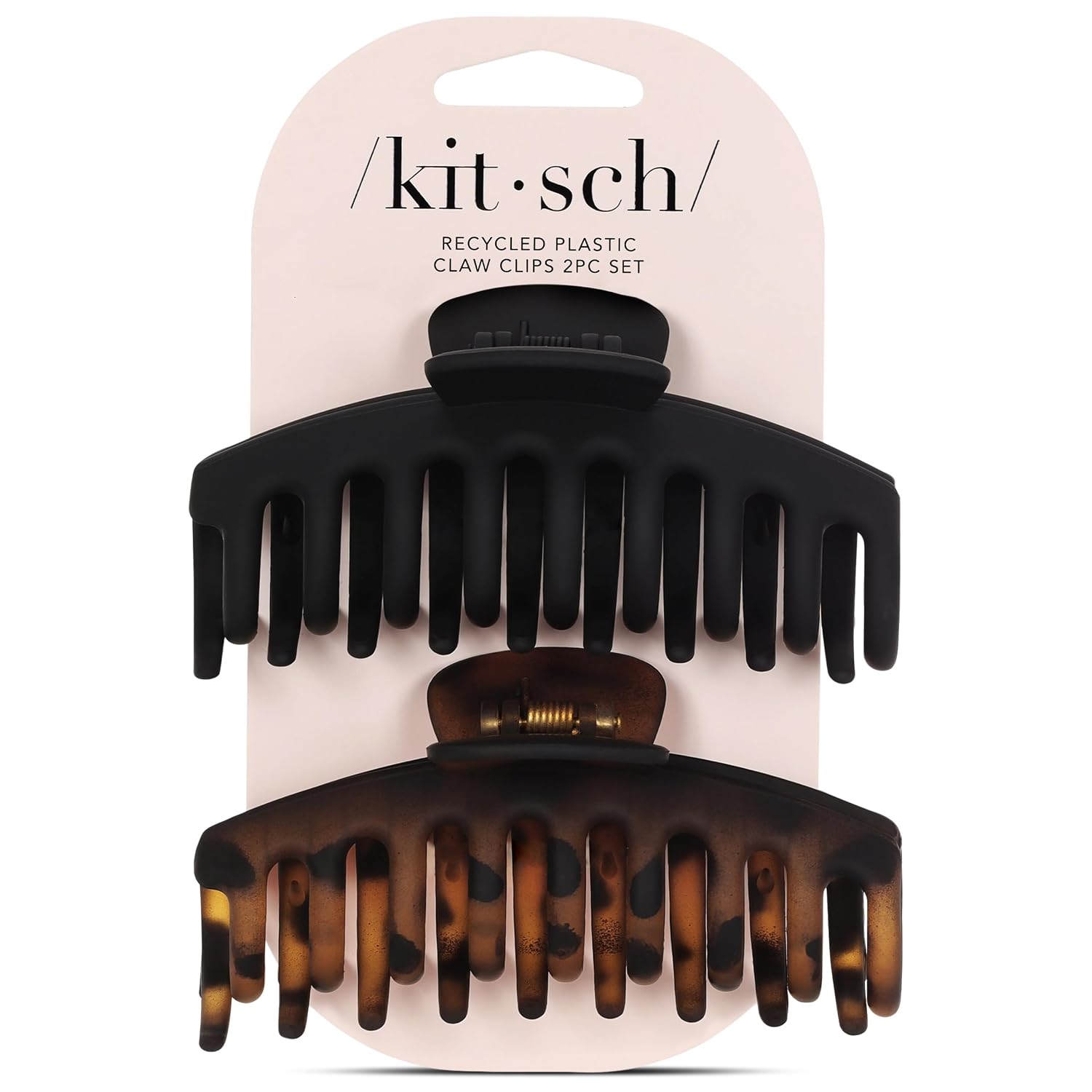 Large Hair Clips For Women - Black & Tortoise, 2pcs | Durable Recycled Plastic Claw Clips for Styling & Updos –
