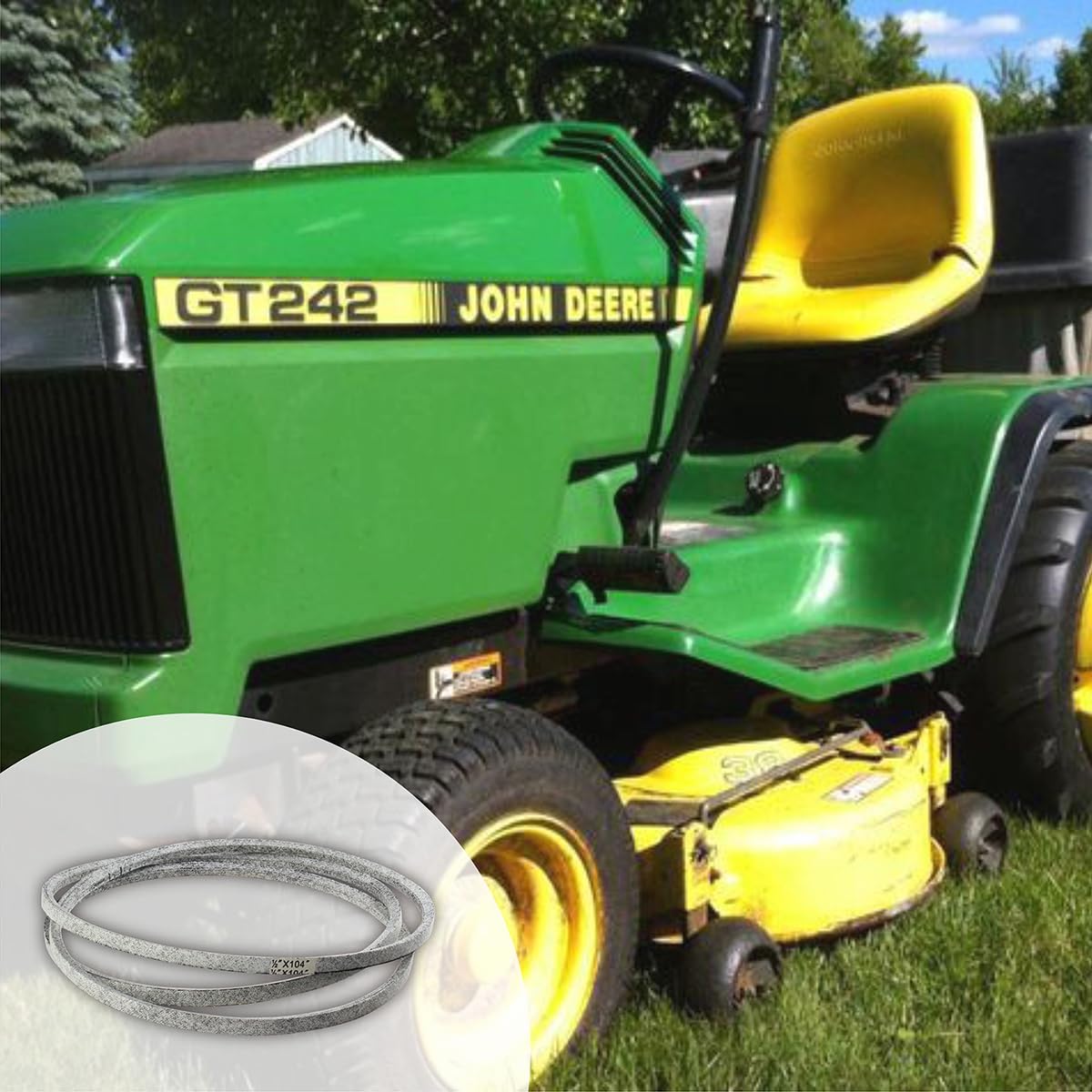 42 inch Lawn Mower Deck Belt Compatible with John Deere Lawn Mower, Replaces Part Number GX20072 GY20570,Deck Drive