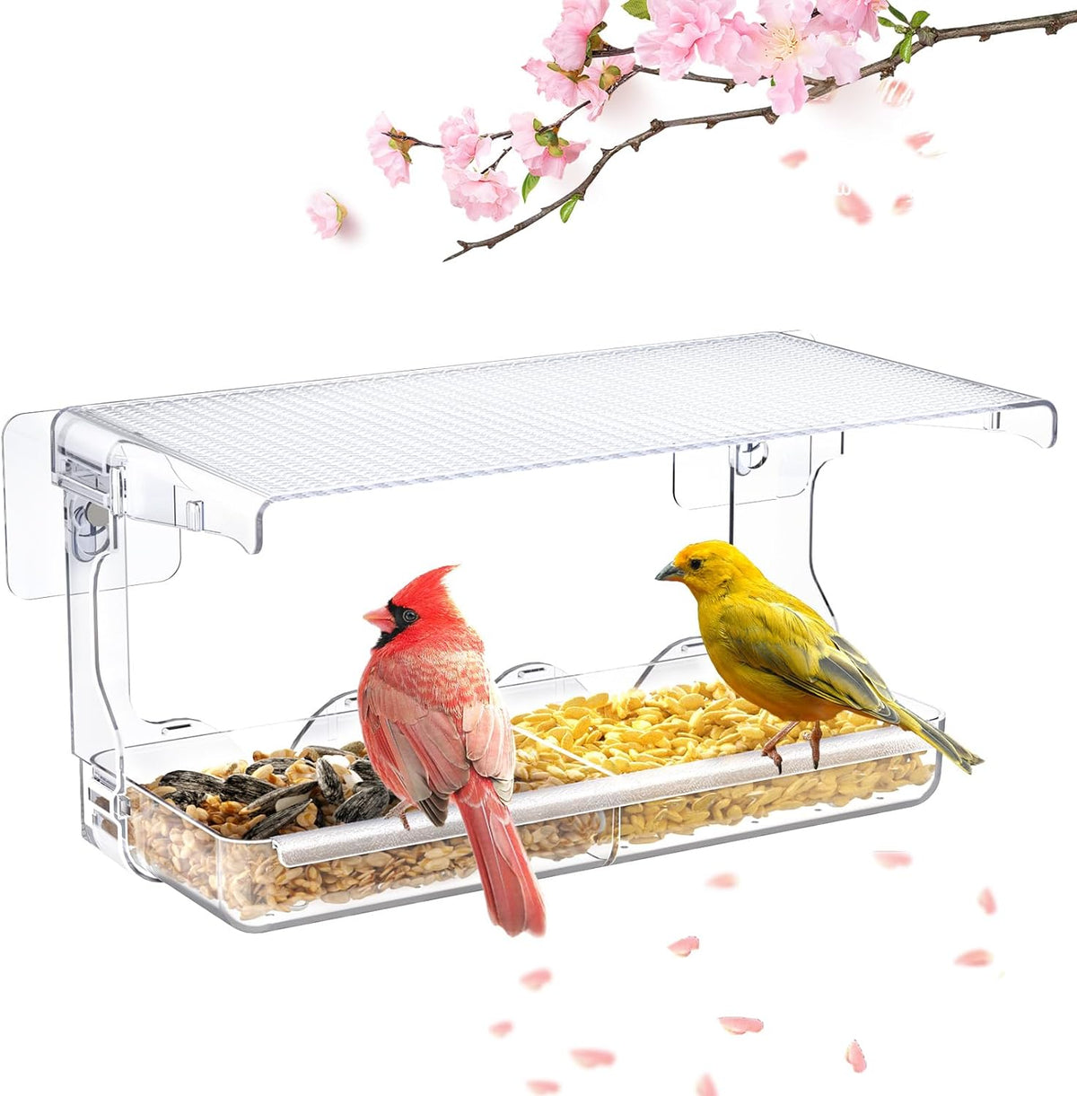 Window Bird Feeder for Outdoors, Clear Bird Feeders Window Mounted