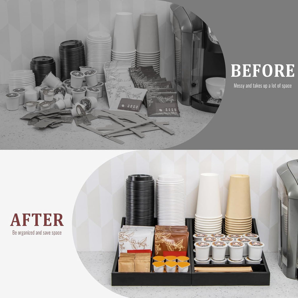 Coffee Station Organizer for Countertop, Condiment Organizer