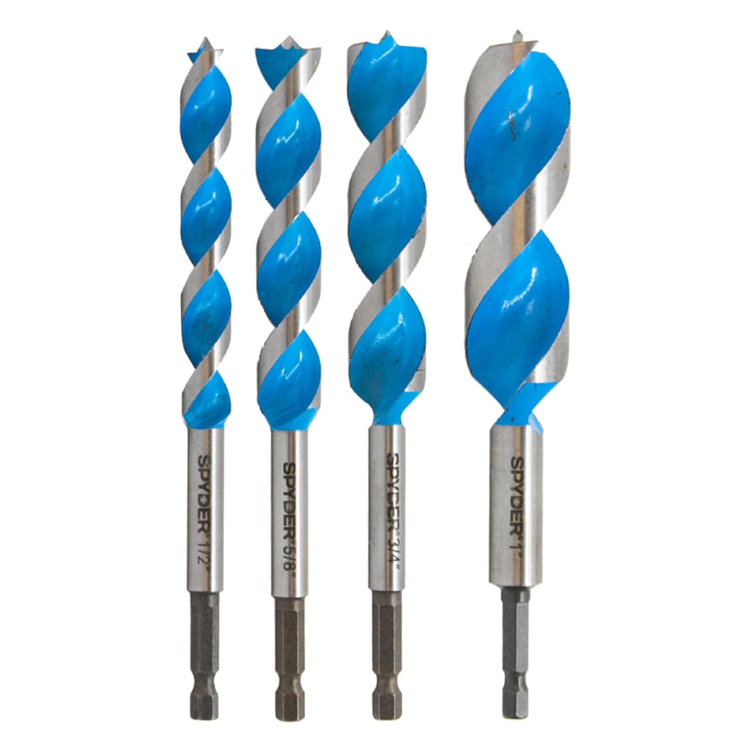 Stinger 4-Piece Wood Boring Power Bit Set, 6.5-inch Length,1/2, 5/8, 3/4, 1-inch Diameter