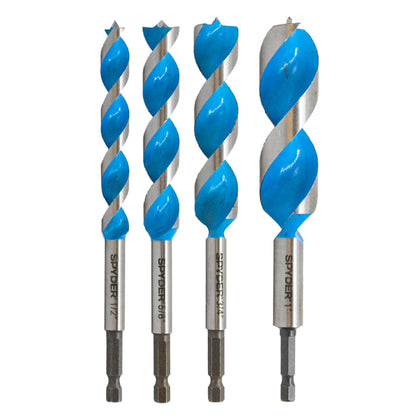 Stinger 4-Piece Wood Boring Power Bit Set, 6.5-inch Length,1/2, 5/8, 3/4, 1-inch Diameter