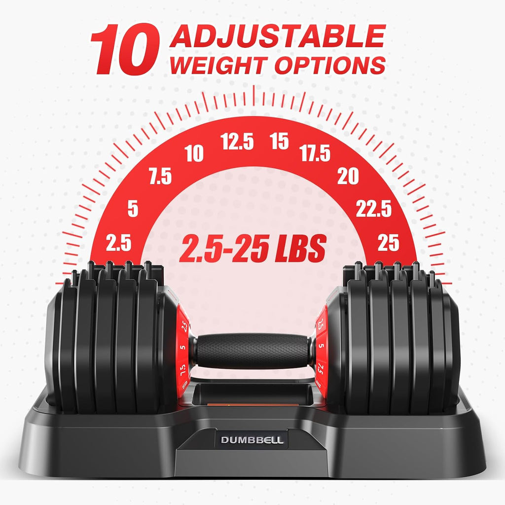 Adjustable Dumbbells Set All in One Free Weights Set for Home Gym | 25/26.5/52.5/55/85lbs Weights Dumbbells Set, 1