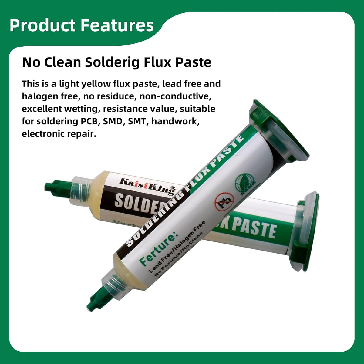 Kaisiking No Clean Soldering Flux Paste for Electronics Soldering