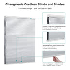 Cordless Cellular Shades,Blackout Honeycomb Shades for Windows,Pull Down Pleated Blinds,Easy to Install for Indoor