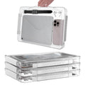 4 Pack Clear Plastic File Boxes with Handle, Modern Style, Stackable, Water Resistant, A4 Letter File, Document