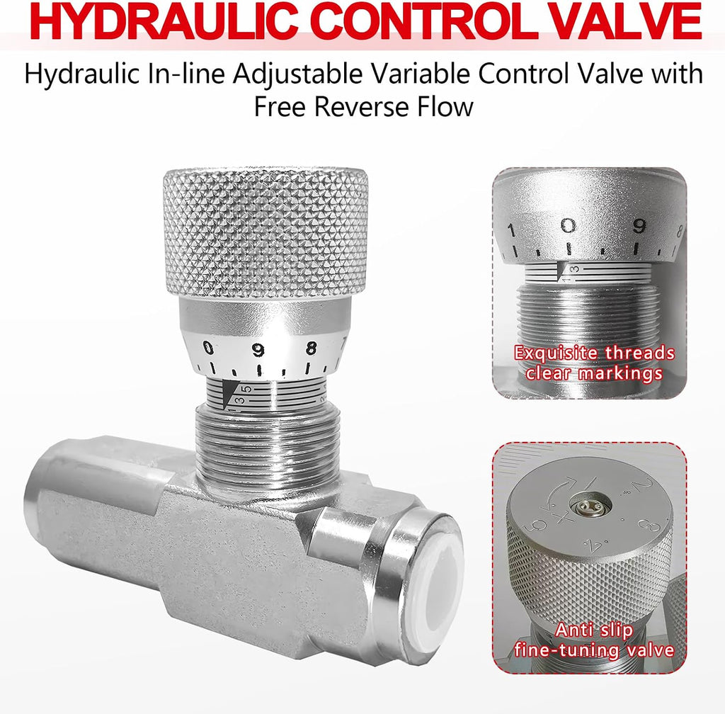 3/8" NPT Hydraulic Flow Control Valve,One-Way Adjustable Speed