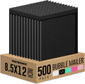 Bubble Mailers 8.5x12 Inch 500 Pack Black Thick Padded Envelopes