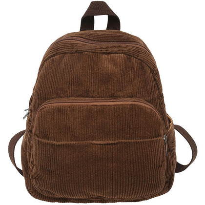Small Backpack Purse for Women Corduroy Vintage Backpack Women Mini Fashion Casual Aesthetic Purse, Brown