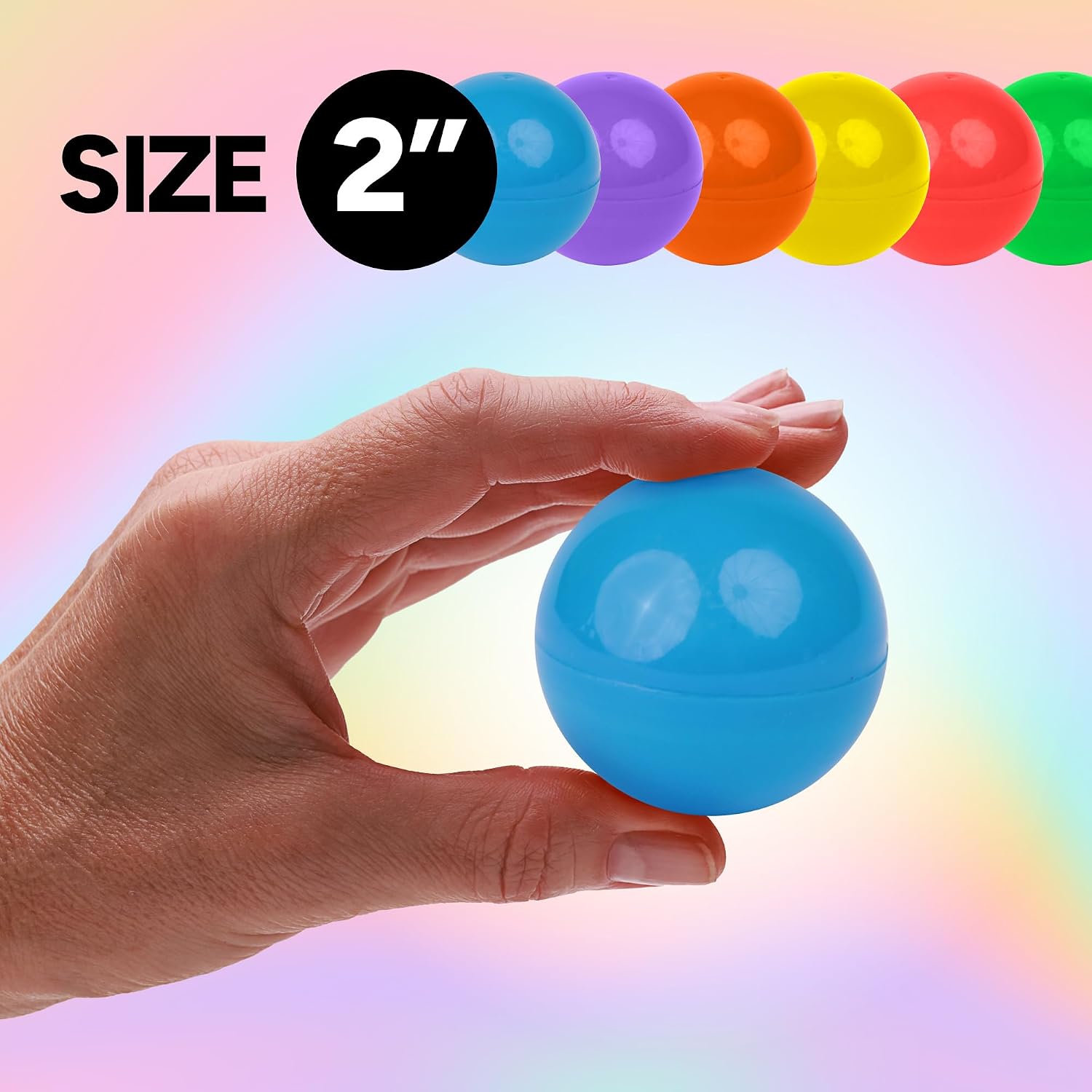 Capsule Vending Machine Colored Round Capsules Empty 100 pcs 2 inch - Gumball Machine Capsules Bulk Party Favor