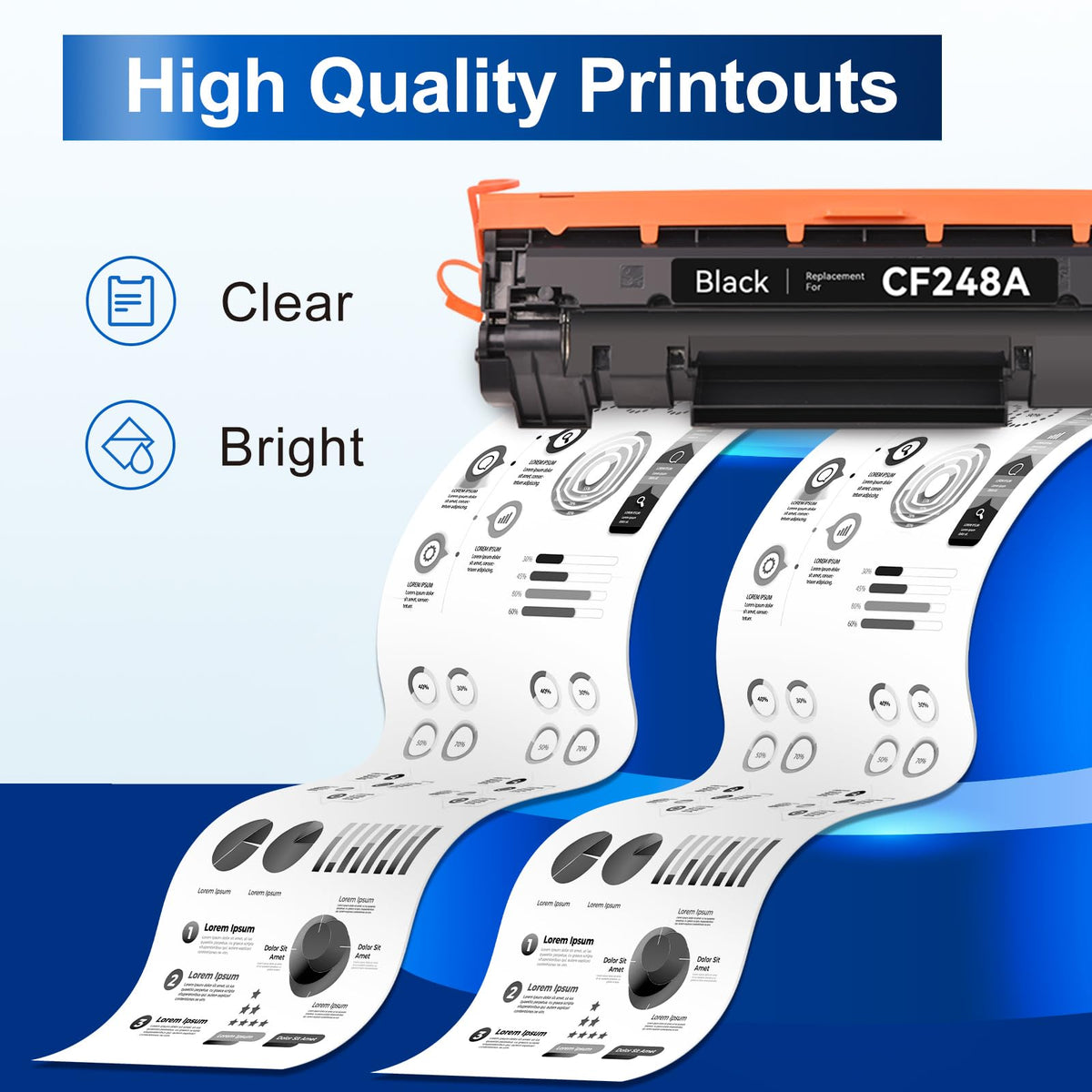 Compatible 48a CF248a Toner Cartridge for HP, Black, 4-Pack