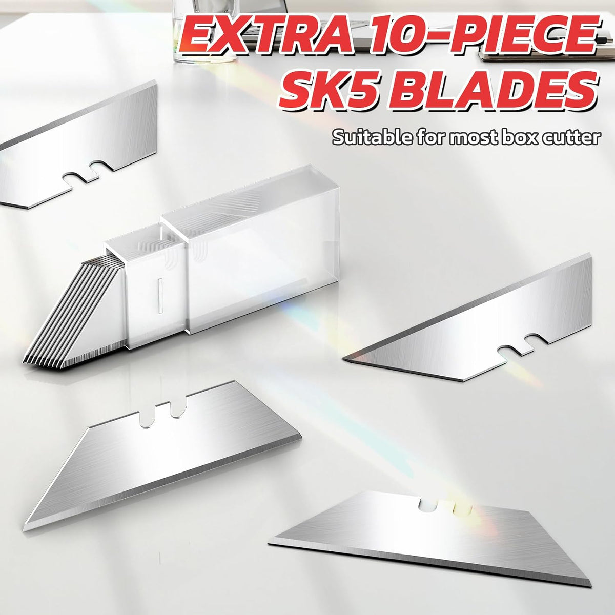4 Pack Box Cutter Utility Knife with 10 Extra Blades