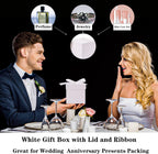 12Pack Small Gift Boxes with Lids, White Gift Boxes with Ribbon for Birthday, Present Packing, Party Favor, Candle