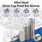 MroMax 50Pcs M3 x 4mm Flat Allen Head Set Screws, 304 Stainless Steel