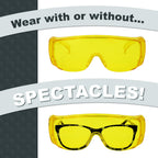 Diamont Amber Vented Over Glasses Safety Glasses, 6 Pack