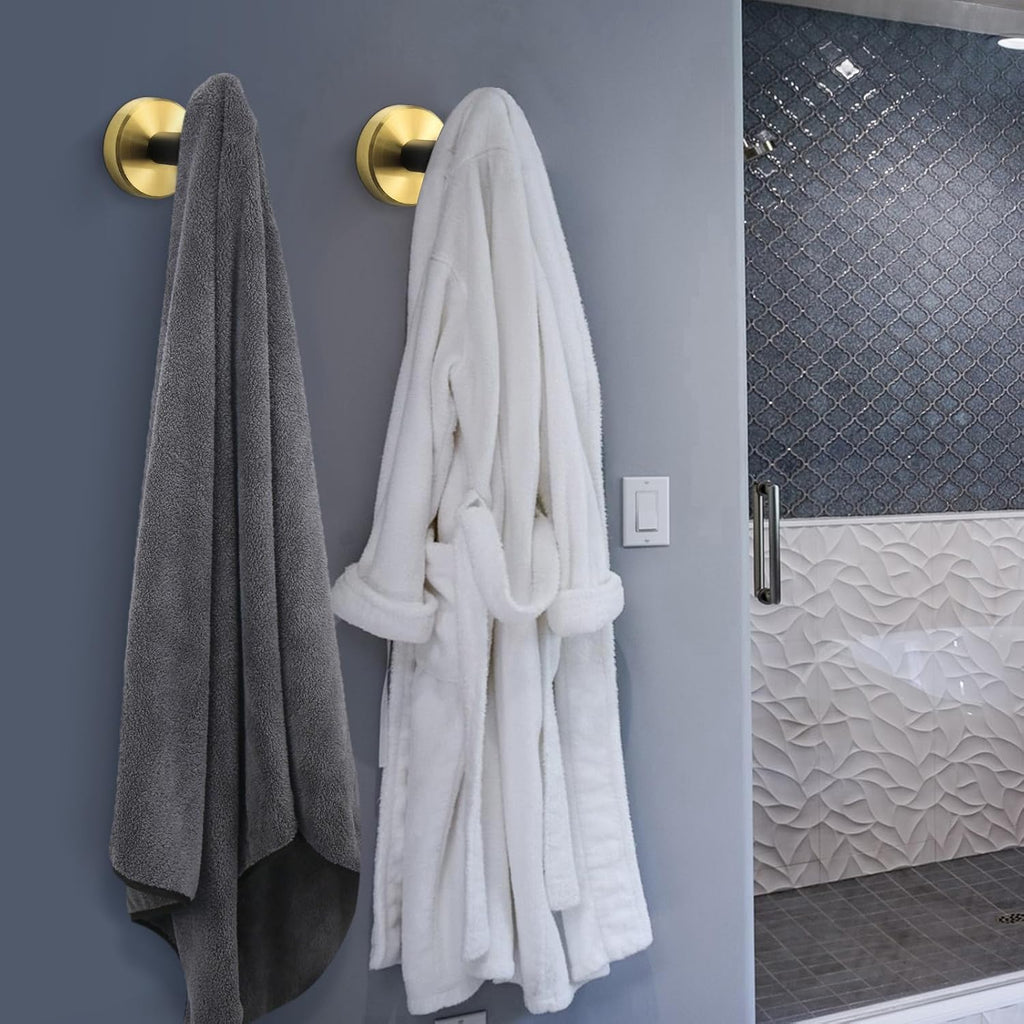 Bath Towel Hooks- SUS 304 Stainless Steel Robe Hook Holder, Heavy Duty Coat Hook for Bathroom Livingroom Hotel
