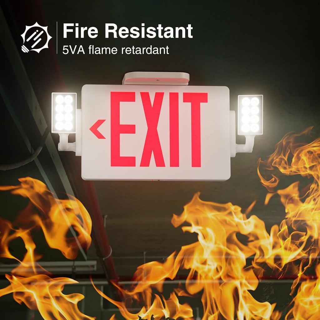 6 Pack Commercial Double-Sided Exit Sign with Adjustable Heads