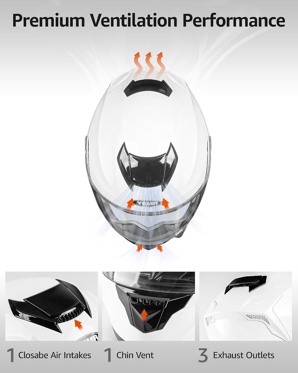 Modular Motorcycle Helmets, DOT Approved Full Face Motorcycle Helmet with with Flip Up Dual Visor for Men & Women