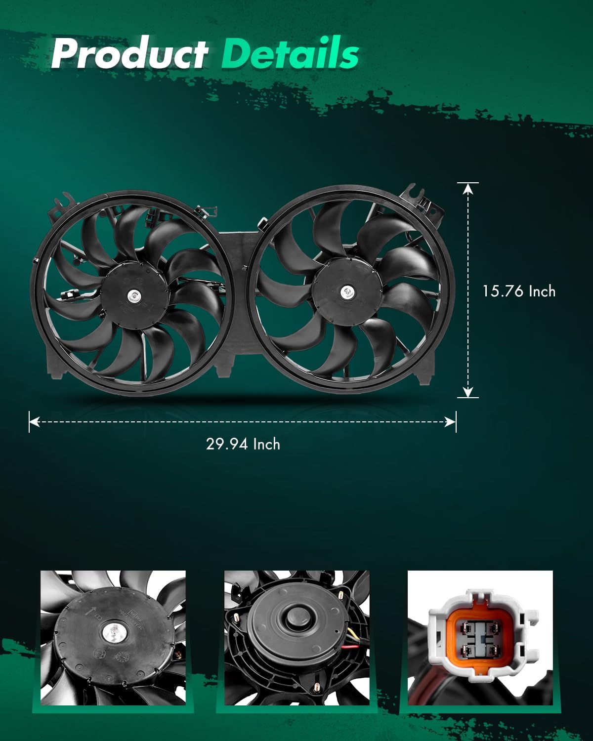 SCITOO 621660 Engine Radiator Condenser Cooling Fan Assembly for Nissan