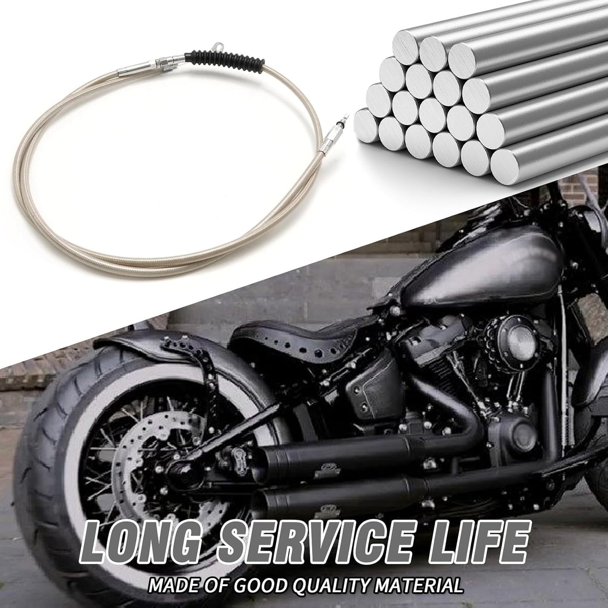 Saihisday Clutch Cable 79" Replacement for Harley Iron Softail Dyna