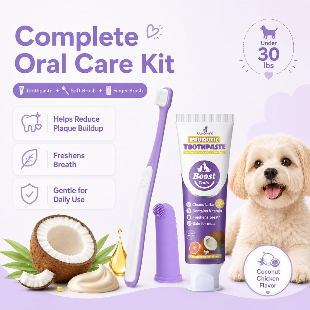 Small Dog Toothbrush Kit, 2.5oz Toothpaste & Finger Brush