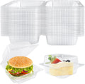 50 Pcs Clear Plastic Take Out Containers,Clear Plastic Square Hinged Food Container with Lids,Disposable Clamshell