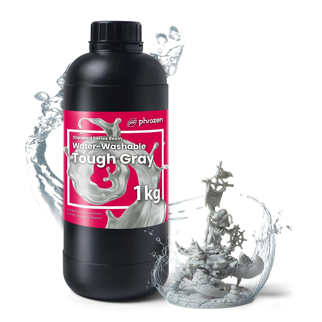 3D Printer Water-Washable Rapid Resin [Tough Gray], 405nm LCD UV-Curing Photopolymer Resin, Strong Impact Resistance